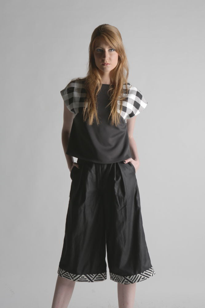 SQUARE BLACK YOKE TOP CARRIES THE  STYLE